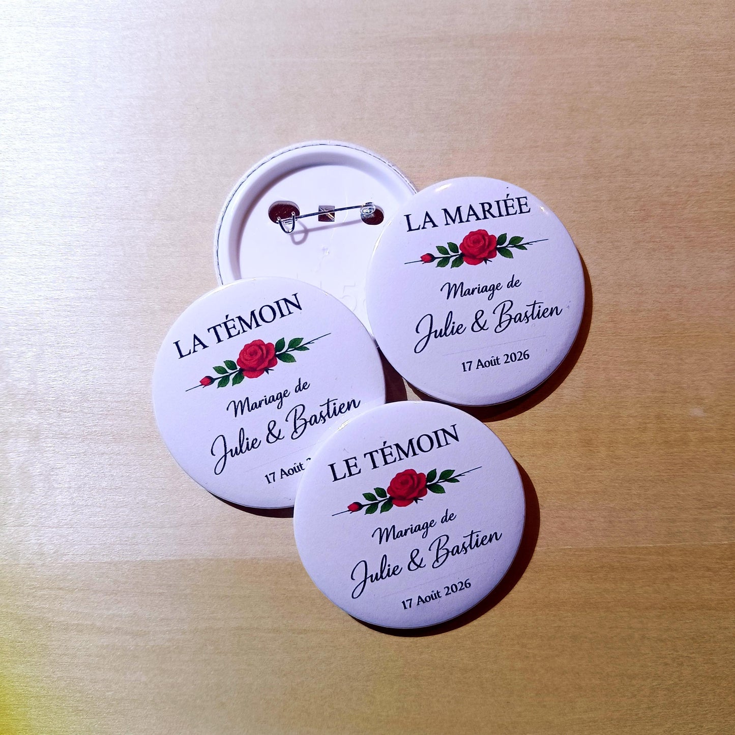 Badge Personnalisé Mariage, Anniversaire, Baptême, EVJF