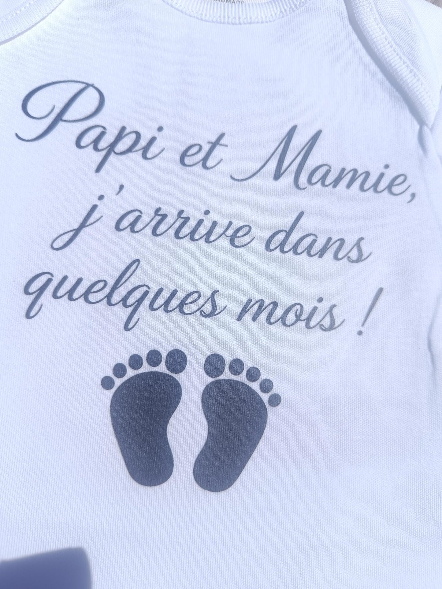 Body annonce grossesse, Papi et Mamie, j'arrive dans quelques mois! bébé arrive, cadeau bébé maternité, naissance, papy et mamie