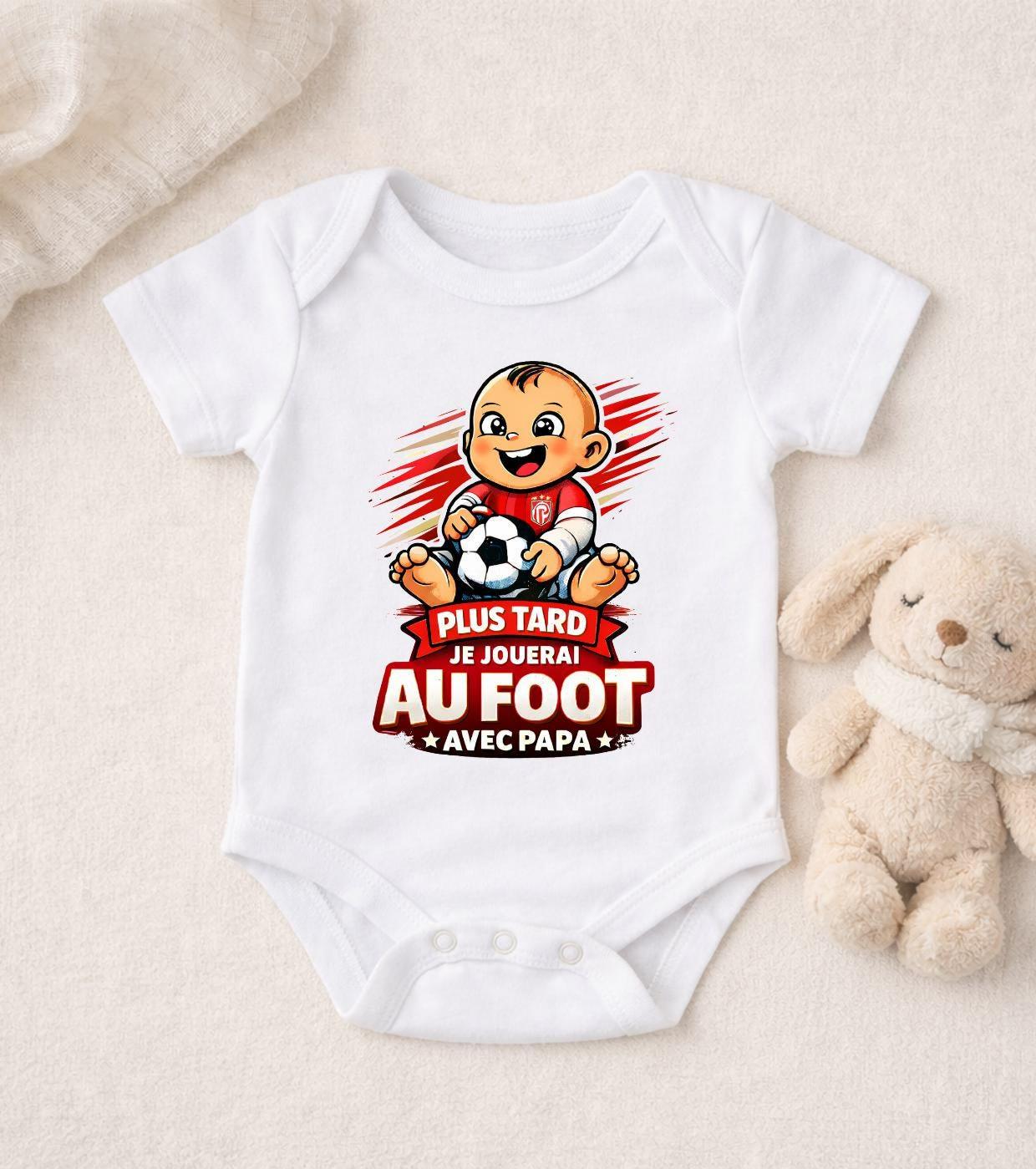 Body Bébé Humour – "Plus tard je jouerai au foot comme Papa" – Style AS Monaco