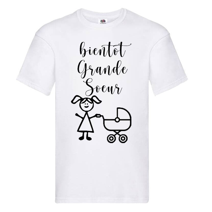 T-shirt enfant « Bientôt grand frère / grande sœur » – Annonce grossesse mignonne & personnalisable