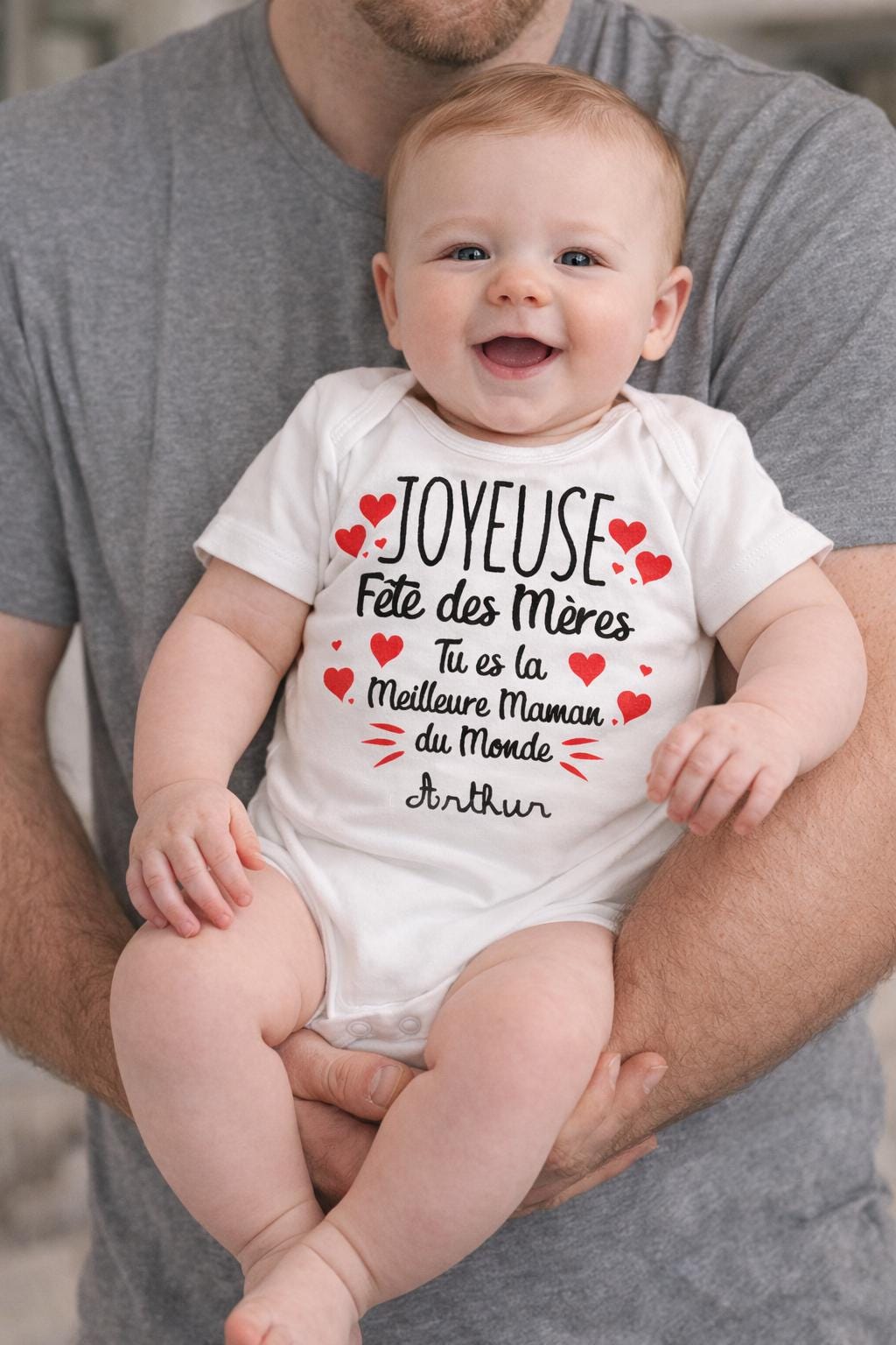 Body bébé, body personnalisé, joyeuse fête des mères, idée cadeau 1ère première fête des mères, bonne fête maman, prénom floqué, flocage