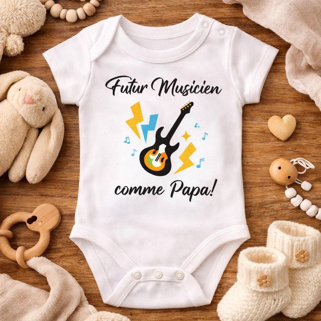 Body bébé futur musicien comme papa