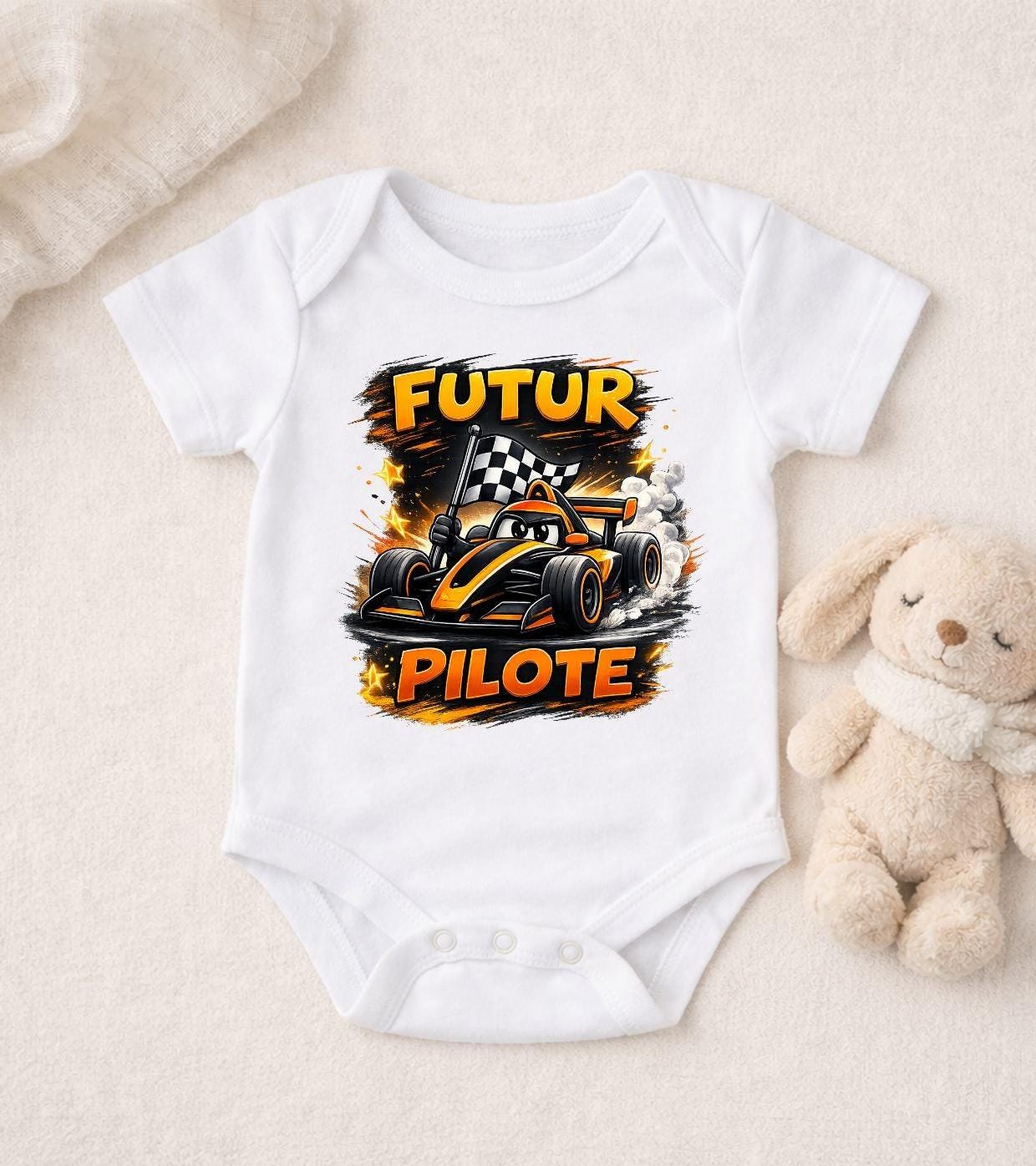 Body Bebe Futur Pilote Racing Car - Cadeau Naissance Auto Sport Papa Passion Formula One Gift Ferrari Mclaren Mercedes Alpine Redbull