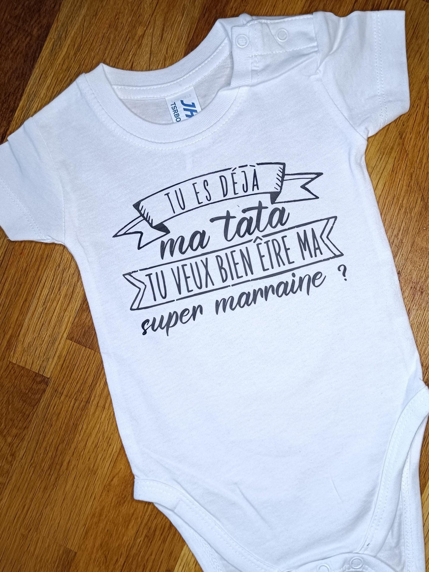Body bébé , demande de marraine, annonce marraine, parrain, tata, idée cadeau humour, émouvant
