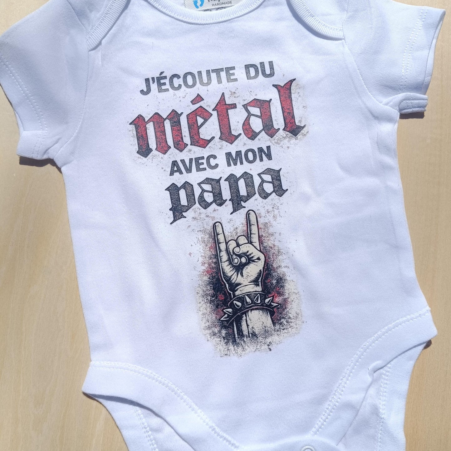 Body bébé J'écoute du métal avec mon papa