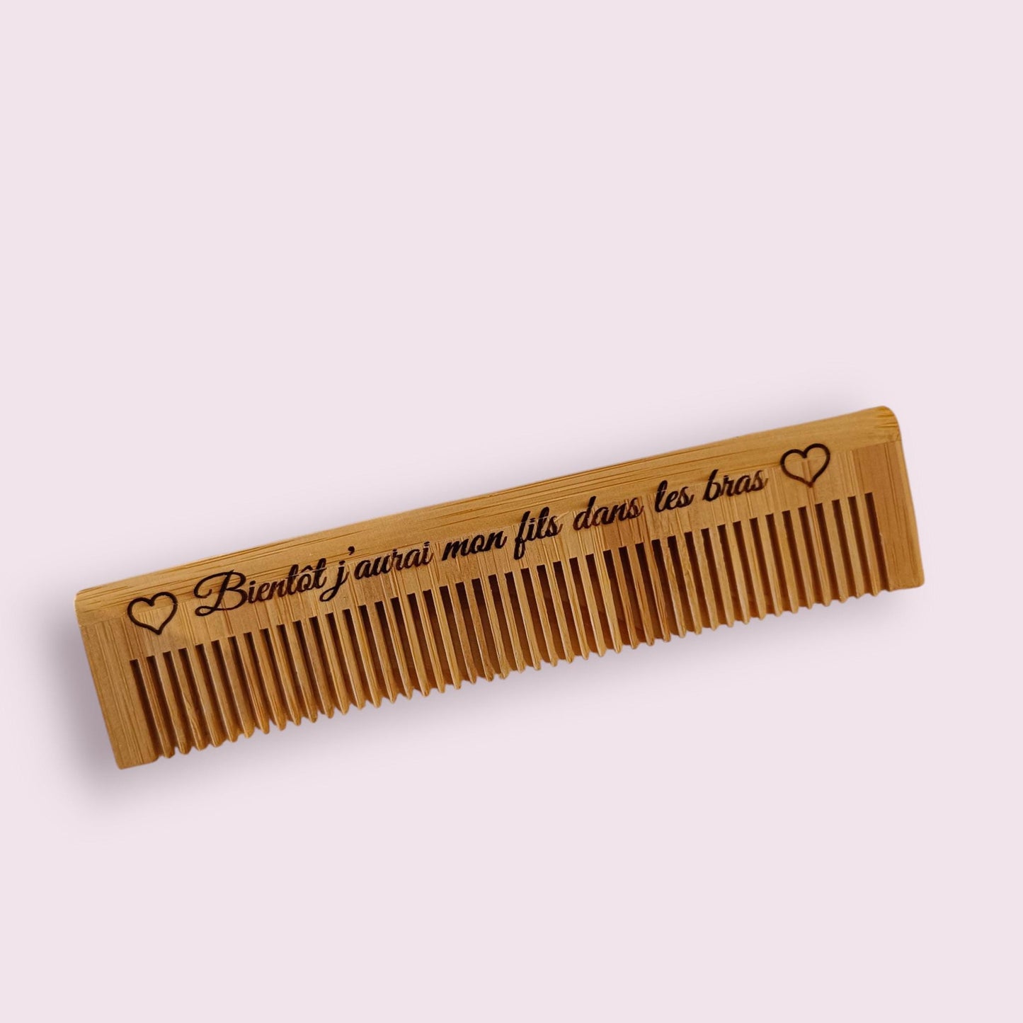 Peigne d'accouchement sans douleur gravé avec mantra sans péridurale détournement douleur, peigne en bois chaque contraction bambou
