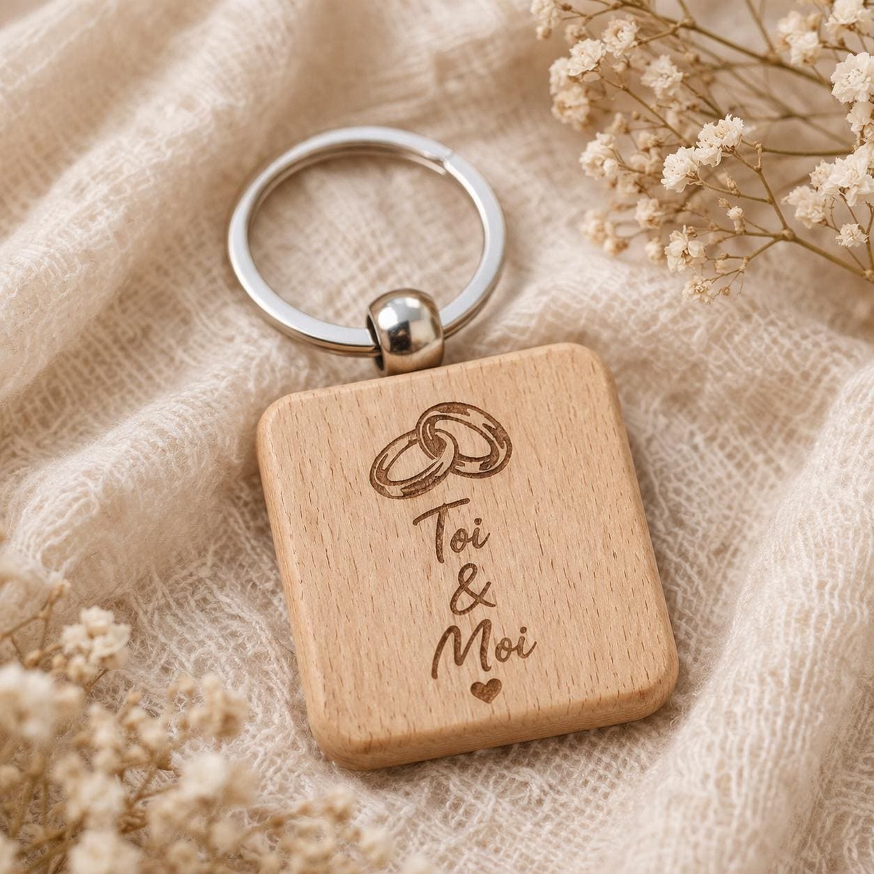 Porte clé en bois gravé, annonce mariage, cadeau mariage, futurs mariés, cadeaux invités, cadeau de fiançailles.