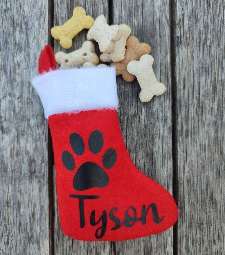 Chaussette de Noël pour les cadeaux personnalisée avec prénom, à accrocher à la cheminée. Flocage or doré pailleté