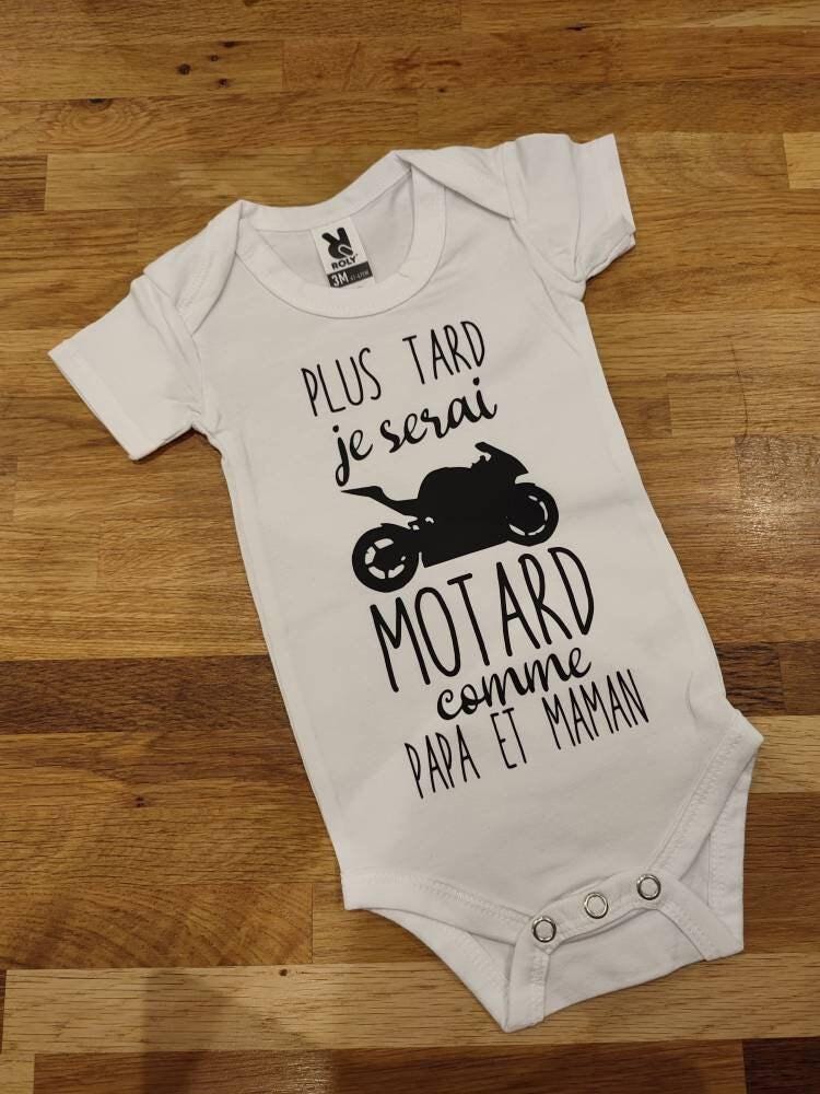 body bébé personnalisé Mon Papa Est un Motard Pilote - bébé, idée cadeau orignale de naissance fête des pères, cadeau papa motard suzuki