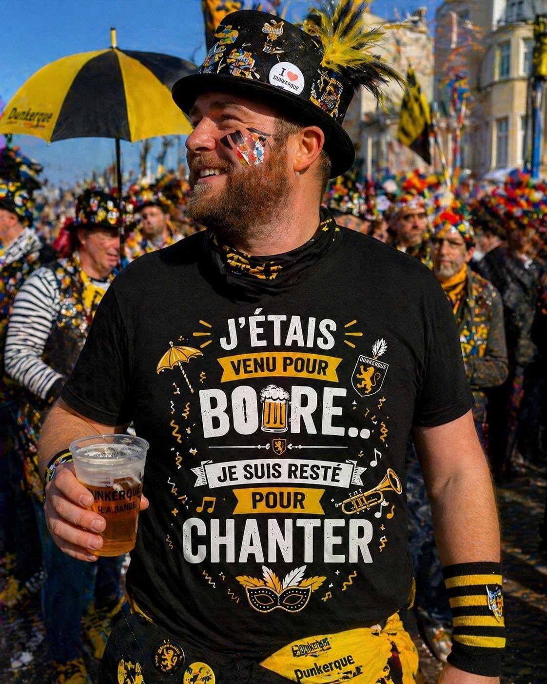 T-shirt Carnaval de Dunkerque– Jean Bart– Tee shirt beauf drôle – Cadeau homme humour alcool - tshirt apéro fête cadeau- carnavaleux marrant