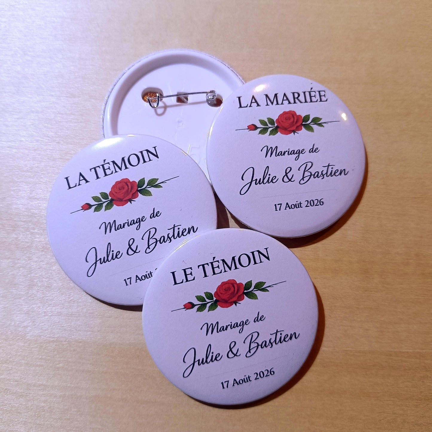 Badge Personnalisé Mariage, Anniversaire, Baptême, EVJF