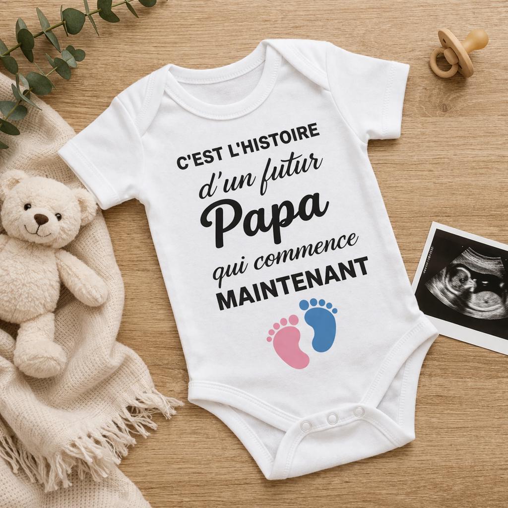 Body bébé annonce grossesse papa, futur papa maintenant, body bébé personnalisé, annonce futur papa, cadeau annonce grossesse original