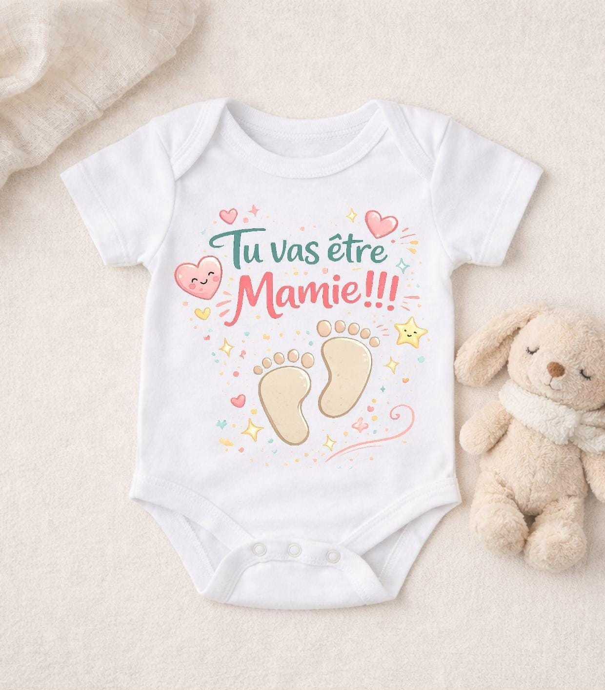 Body bébé annonce grossesse – Tu vas être Mamie – Body bébé annonce future naissance – Cadeau annonce famille
