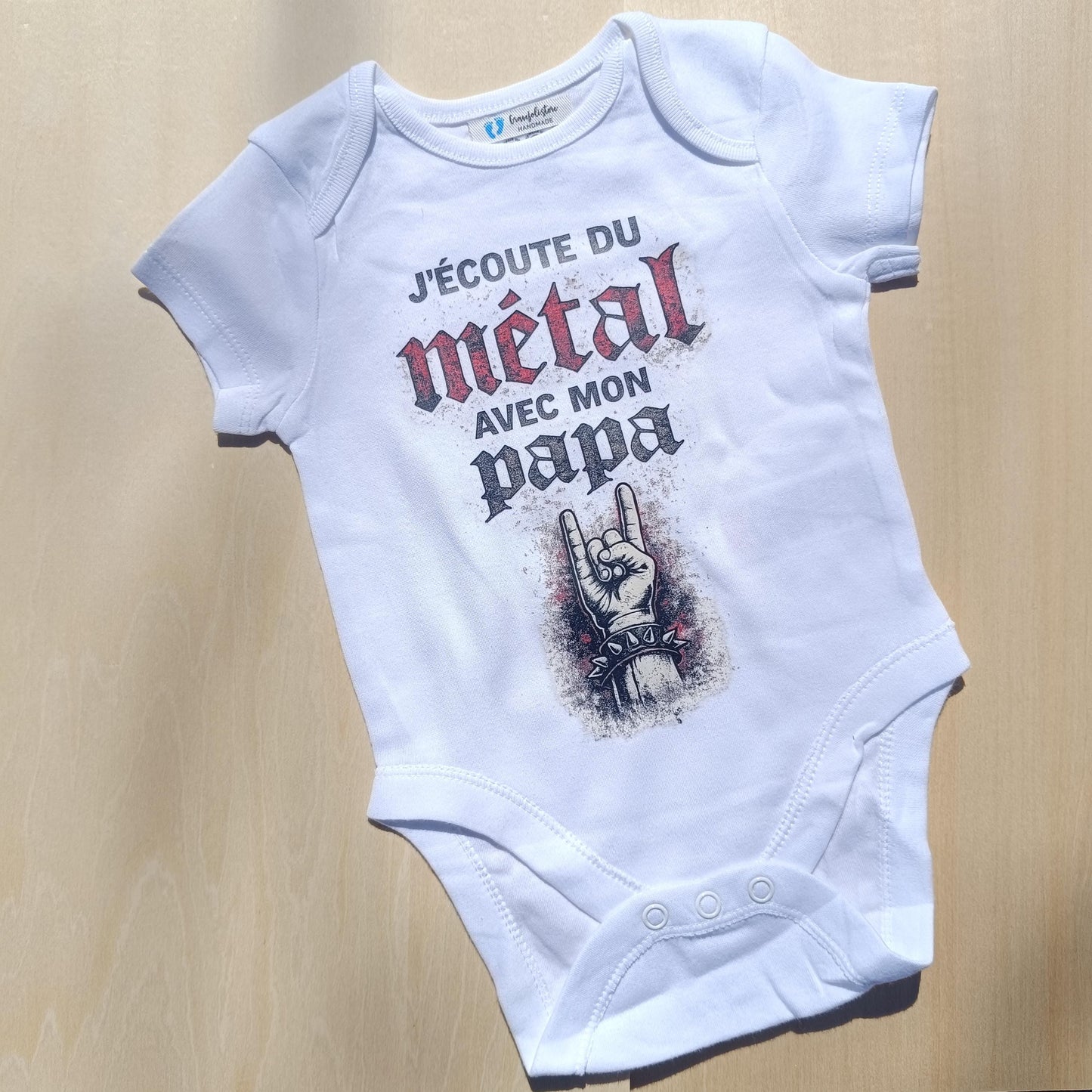 Body bébé I listen to Metal music with my daddy
