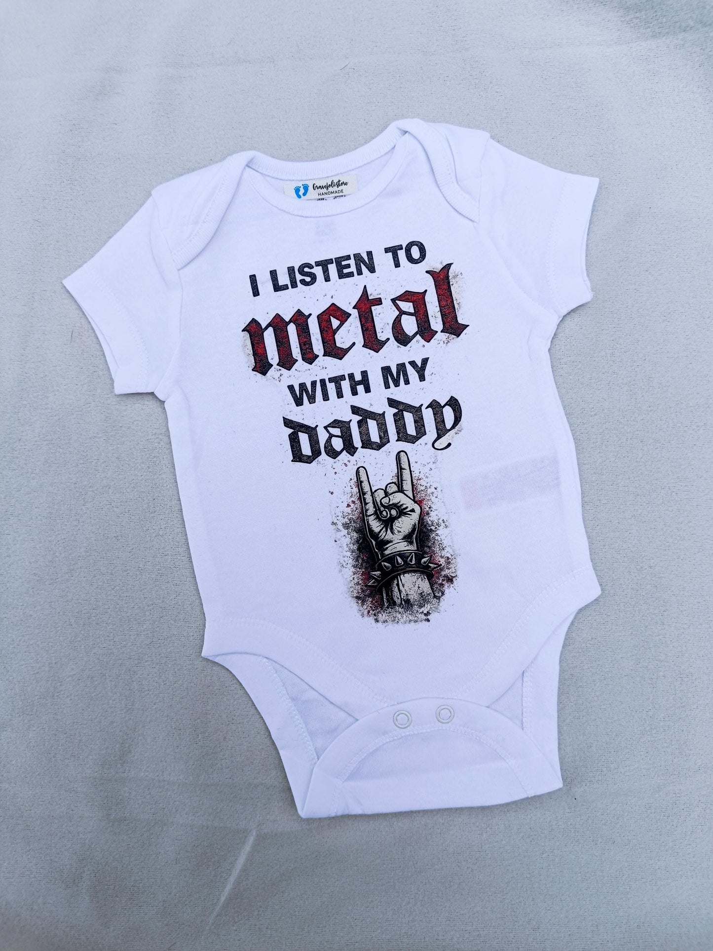 Body bébé I listen to metal with my daddy