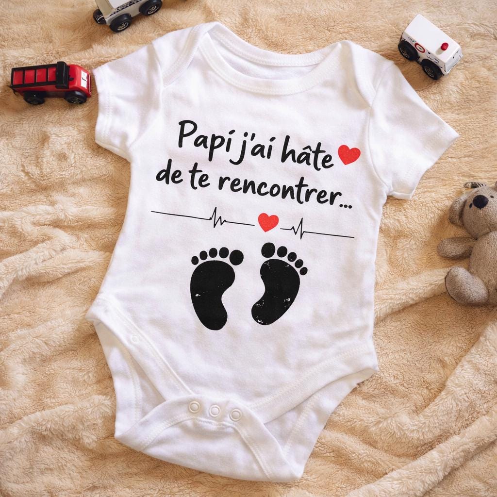 Body bébé Papi j'ai hâte de te rencontrer...