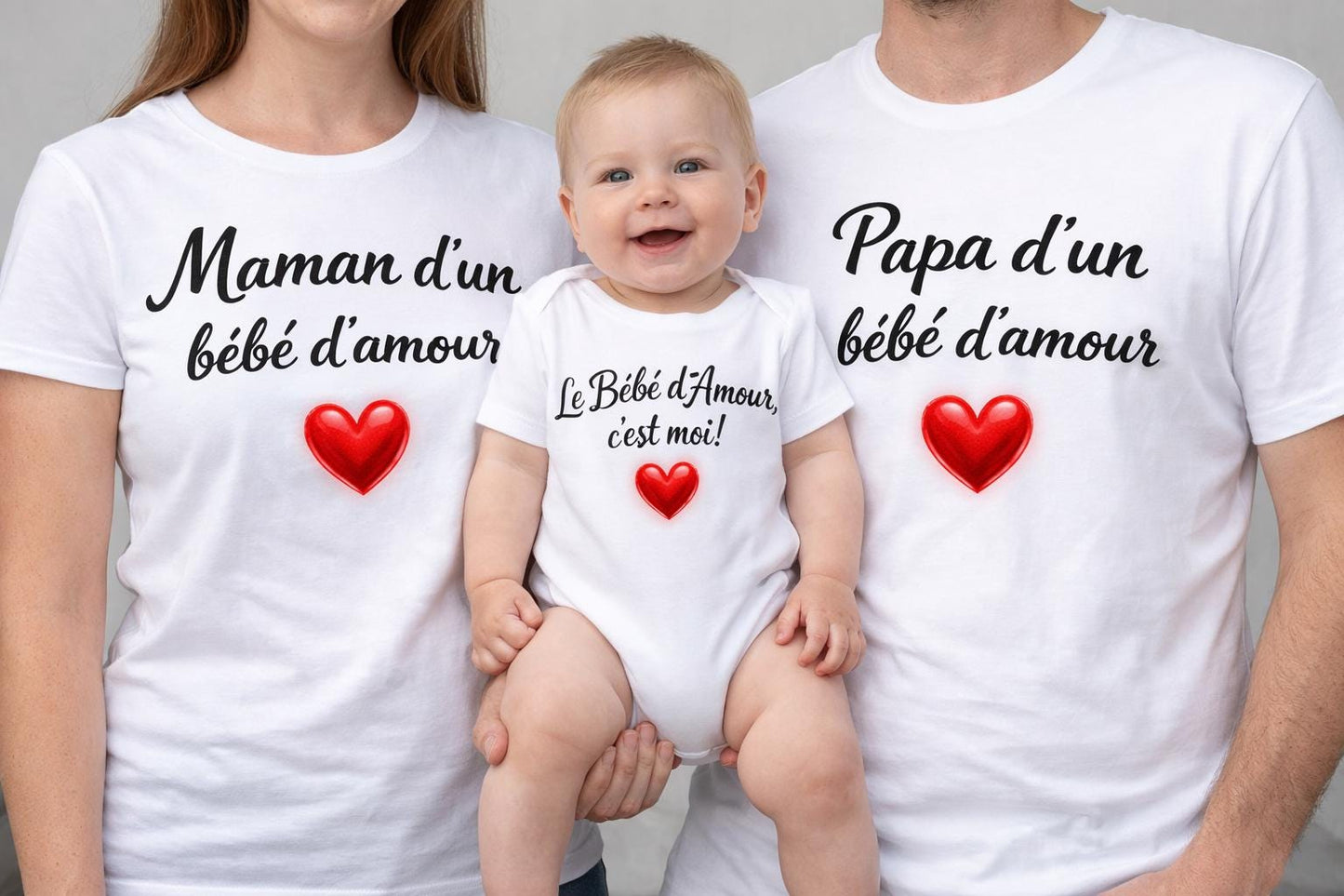 T-shirts & Body Bébé Assortis – Tenue Famille Personnalisée