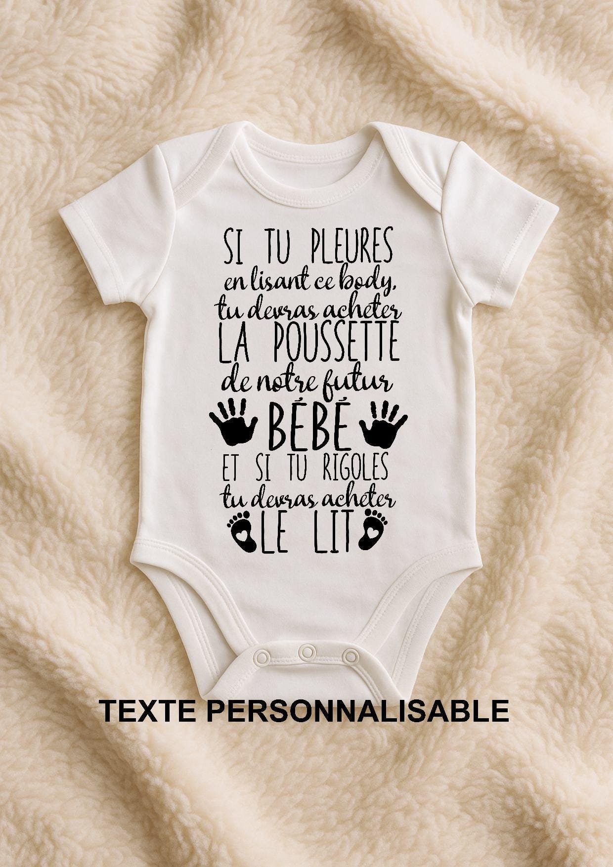 Body Bebe Annonce Grossesse Humour - Future Maman Cadeau Baby Shower Personnalisable Naissance Message Fun Tendre