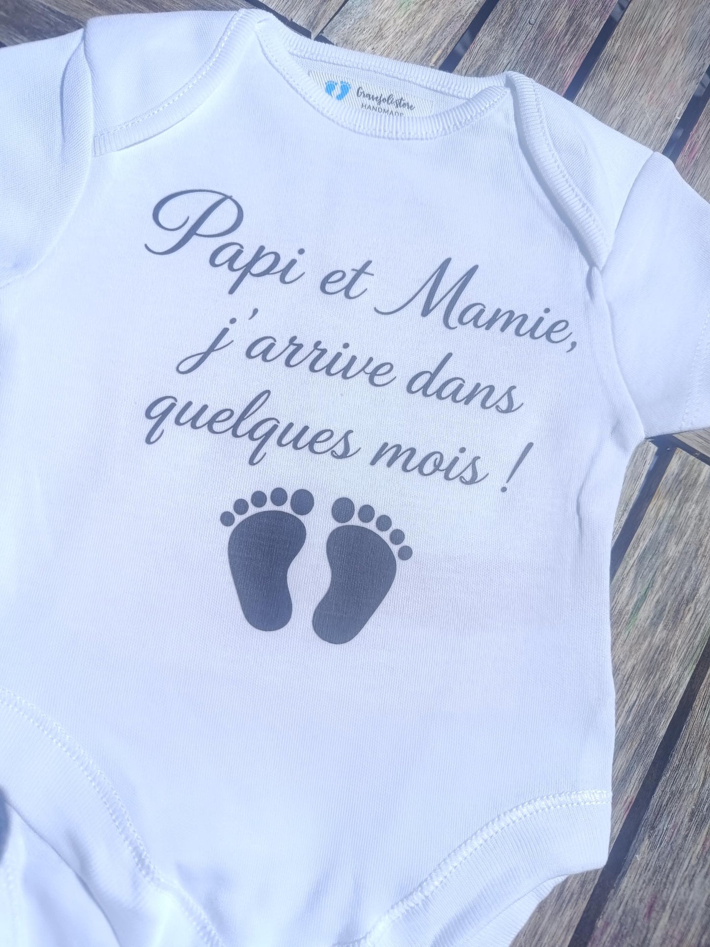 Body annonce grossesse, Papi et Mamie, j'arrive dans quelques mois! bébé arrive, cadeau bébé maternité, naissance, papy et mamie