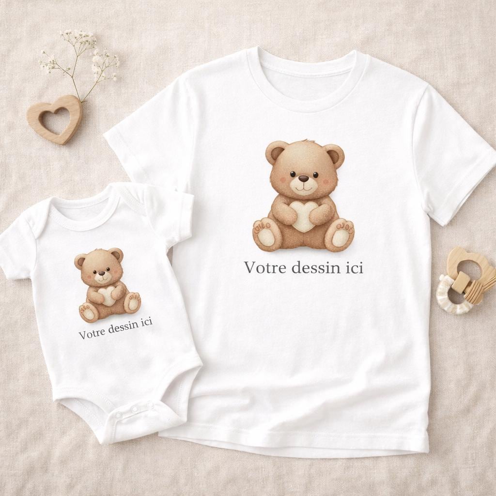 Body ou tshirt personnalisé avec ton image de chez CHATGPT ou autre IA. Envoie moi ton image je l'imprime sur un tshirt