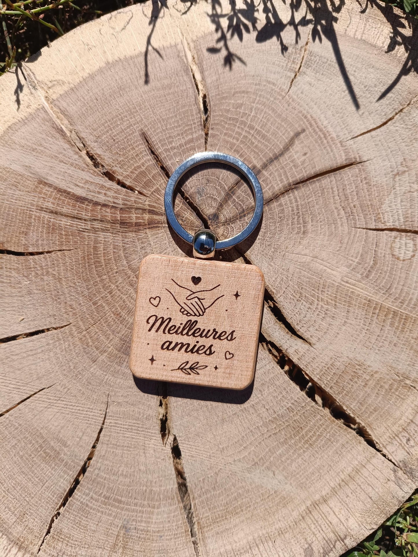 Porte clé en bois gravé, meilleures amies, cadeau amitié, couple famille cadeau déclaration, cadeau anniversaire