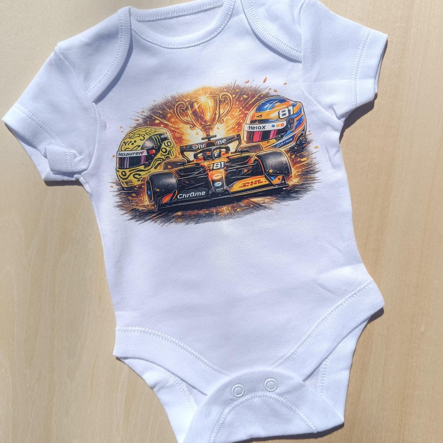 Body bébé F1 – Chut! je regarde la F1 avec Papa! Team Mclaren Norris Piastri
