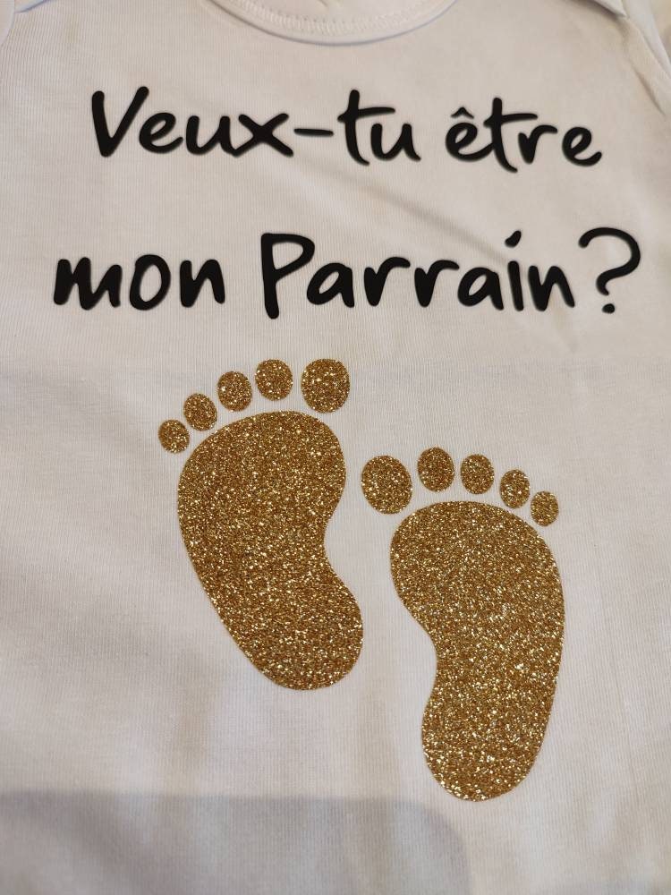 Body bébé demande parrain personnalisée, veux-tu être mon parrain, annonce grossesse originale, body bébé personnalisé cadeau futur parrain