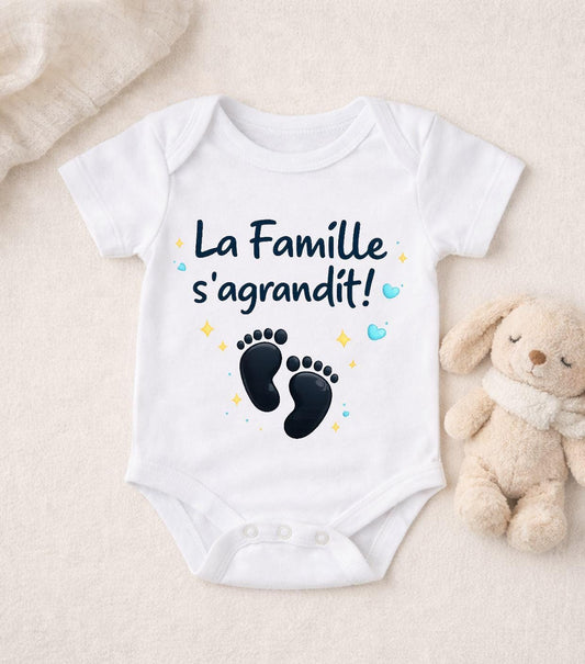 Body Bebe Annonce Grossesse - La Famille S'Agrandit - Cadeau Naissance Original Humour