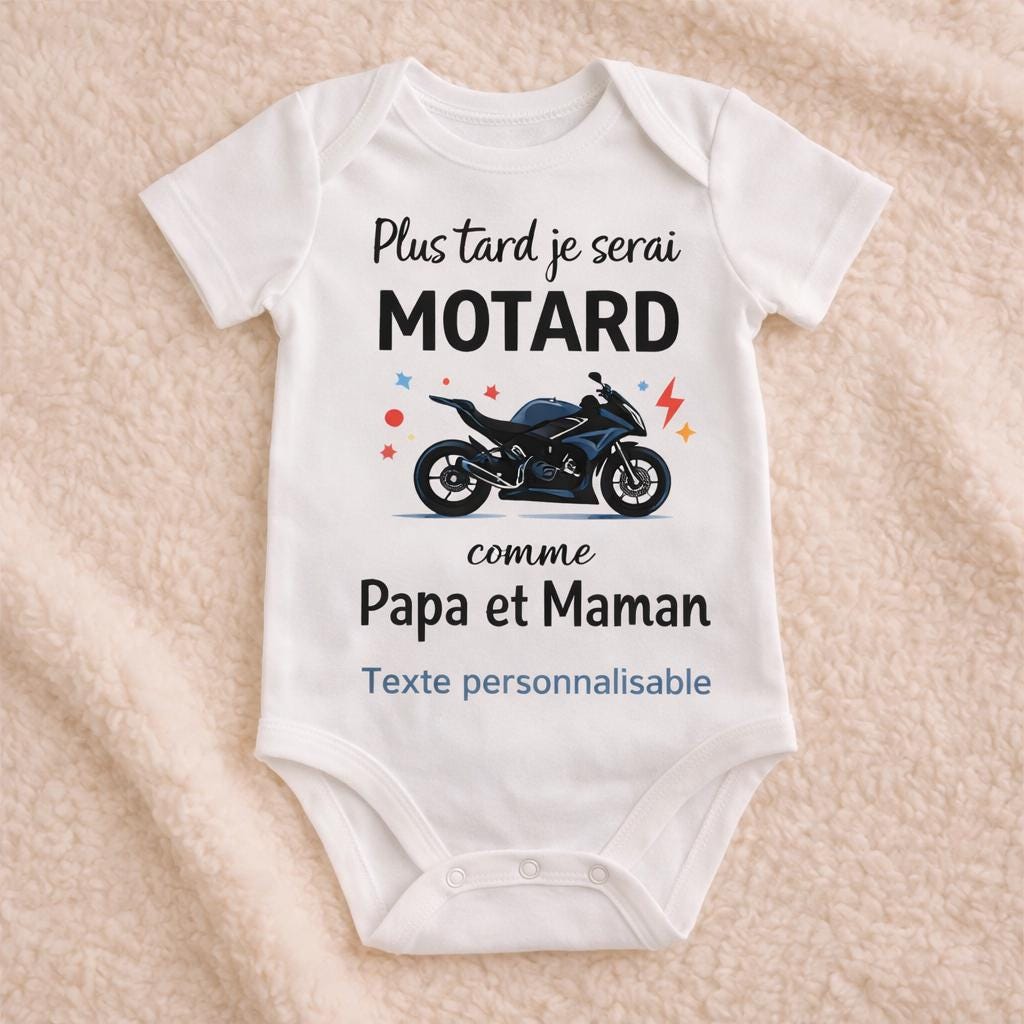 Body bébé Plus tard je serai motard comme papa et maman
