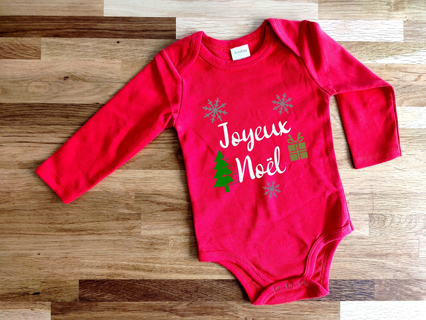 Body bébé à personnalisé, manches longues, Joyeux noël, flocage, personnalisable, cadeau de noël, bonnes fêtes, vêtements bébé