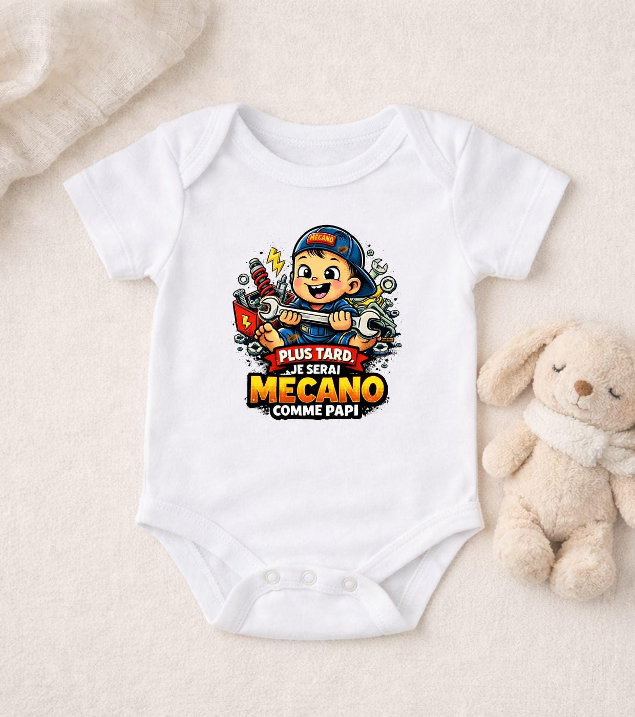 Body Bébé Humour – "Plus tard je serai mécano comme Papa"
