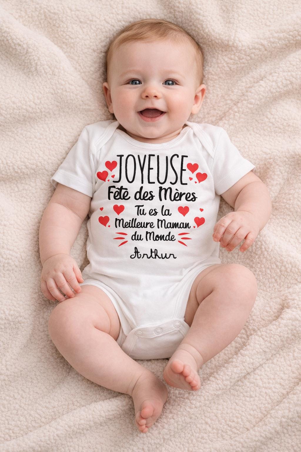 Body bébé, body personnalisé, joyeuse fête des mères, idée cadeau 1ère première fête des mères, bonne fête maman, prénom floqué, flocage