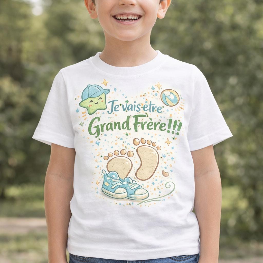 T-shirt Enfant Annonce Grossesse Je Vais Etre Grand Frère - Cadeau Révélation Bébé Famille