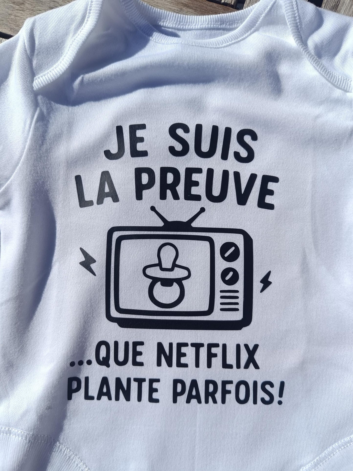 Funny Baby Onesie Netflix Gift - Humorous Birth Present Original Cotton Bodysuit Personalized Shower