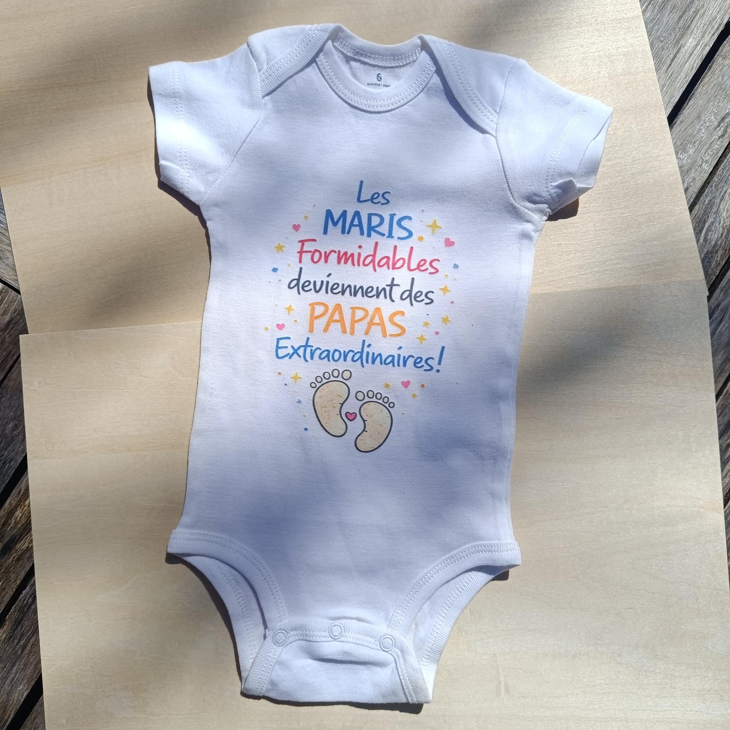 Body bébé papa « Les maris formidables deviennent des papas extraordinaires » – Cadeau futur papa – Annonce grossesse