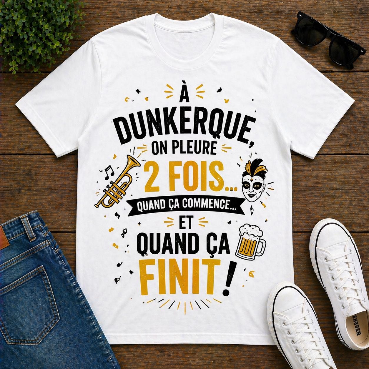 T-shirt Carnaval de Dunkerque– Jean Bart– Tee shirt beauf drôle – Cadeau homme humour alcool - tshirt apéro fête cadeau- carnavaleux marrant