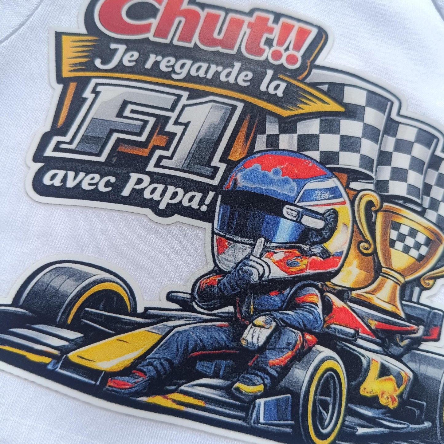 Body bébé F1 – Chut ! Je regarde la F1 avec Papa ! Verstappen / Red Bull