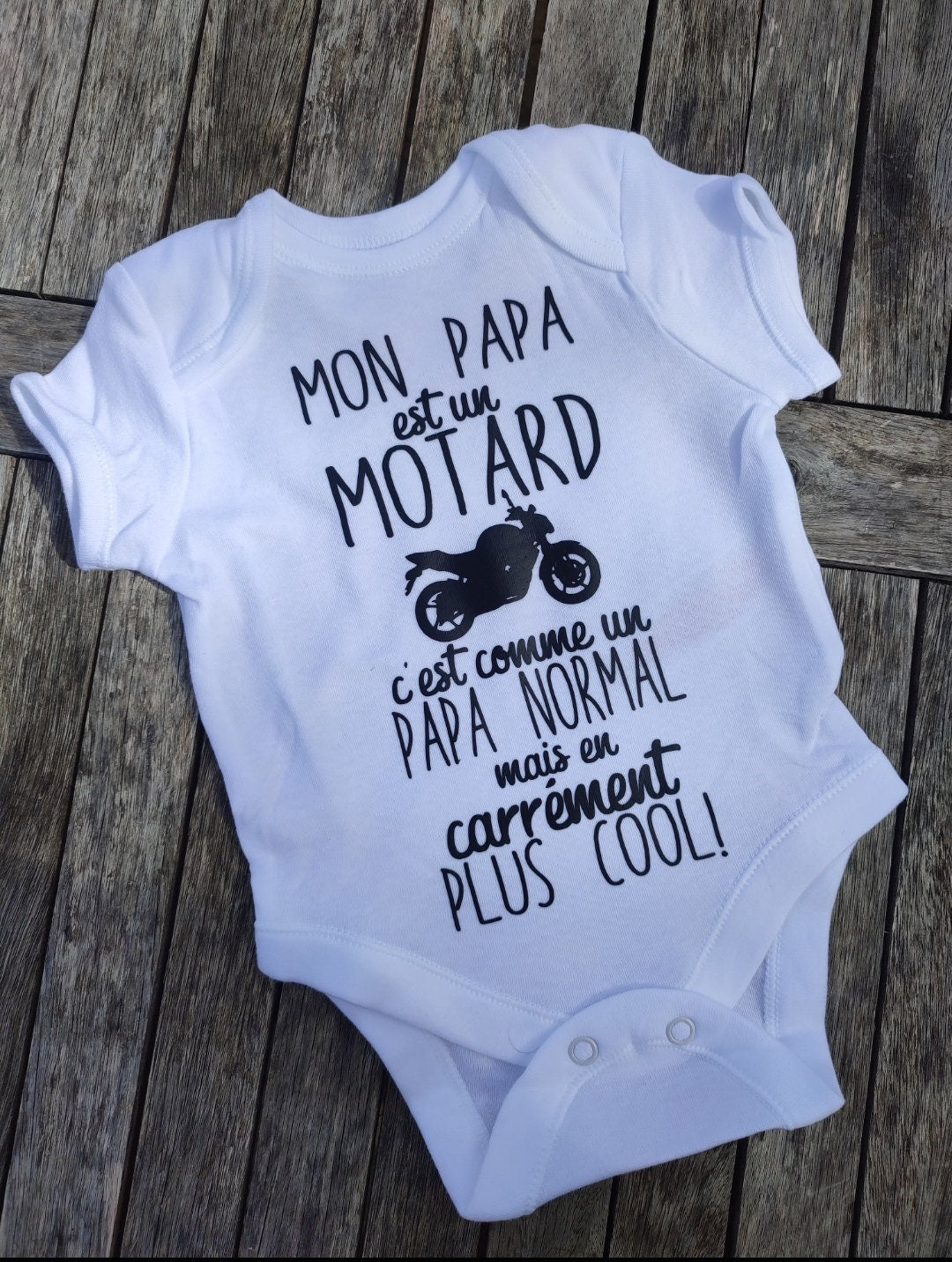 body bébé personnalisé Mon Papa Est un Motard Pilote - bébé, idée cadeau orignale de naissance fête des pères, cadeau papa motard suzuki