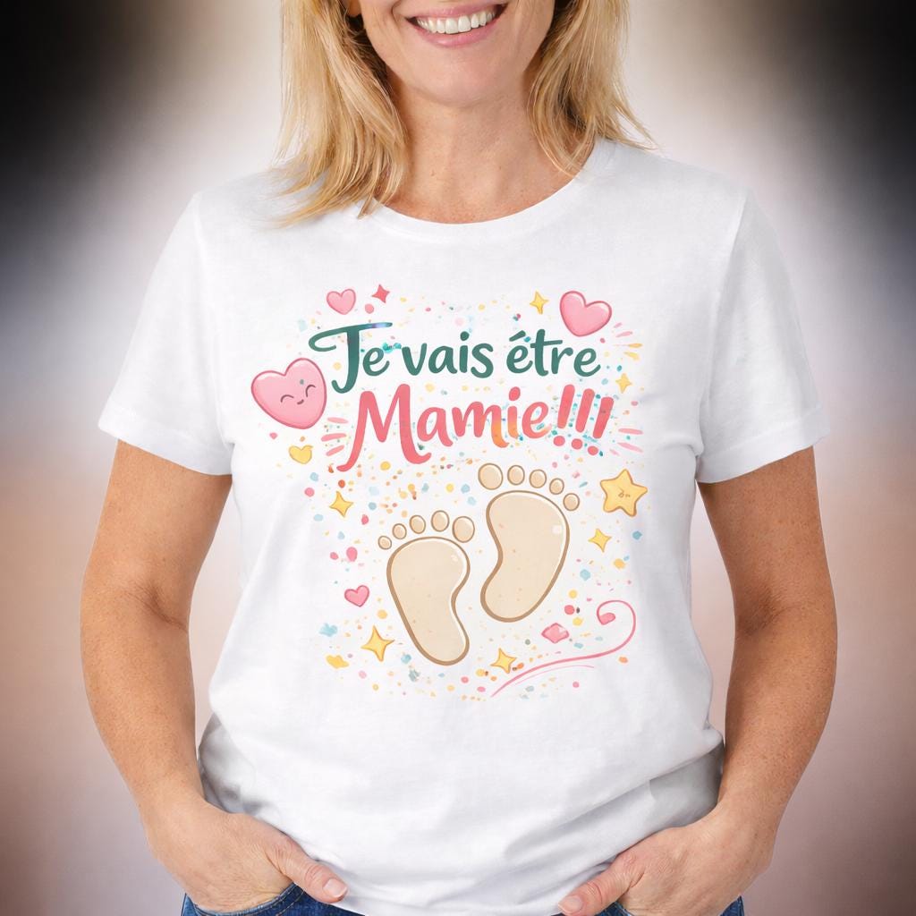 T-shirt je vais être mamie pour annonce grossesse – Tee shirt future mamie– Cadeau annonce future naissance
