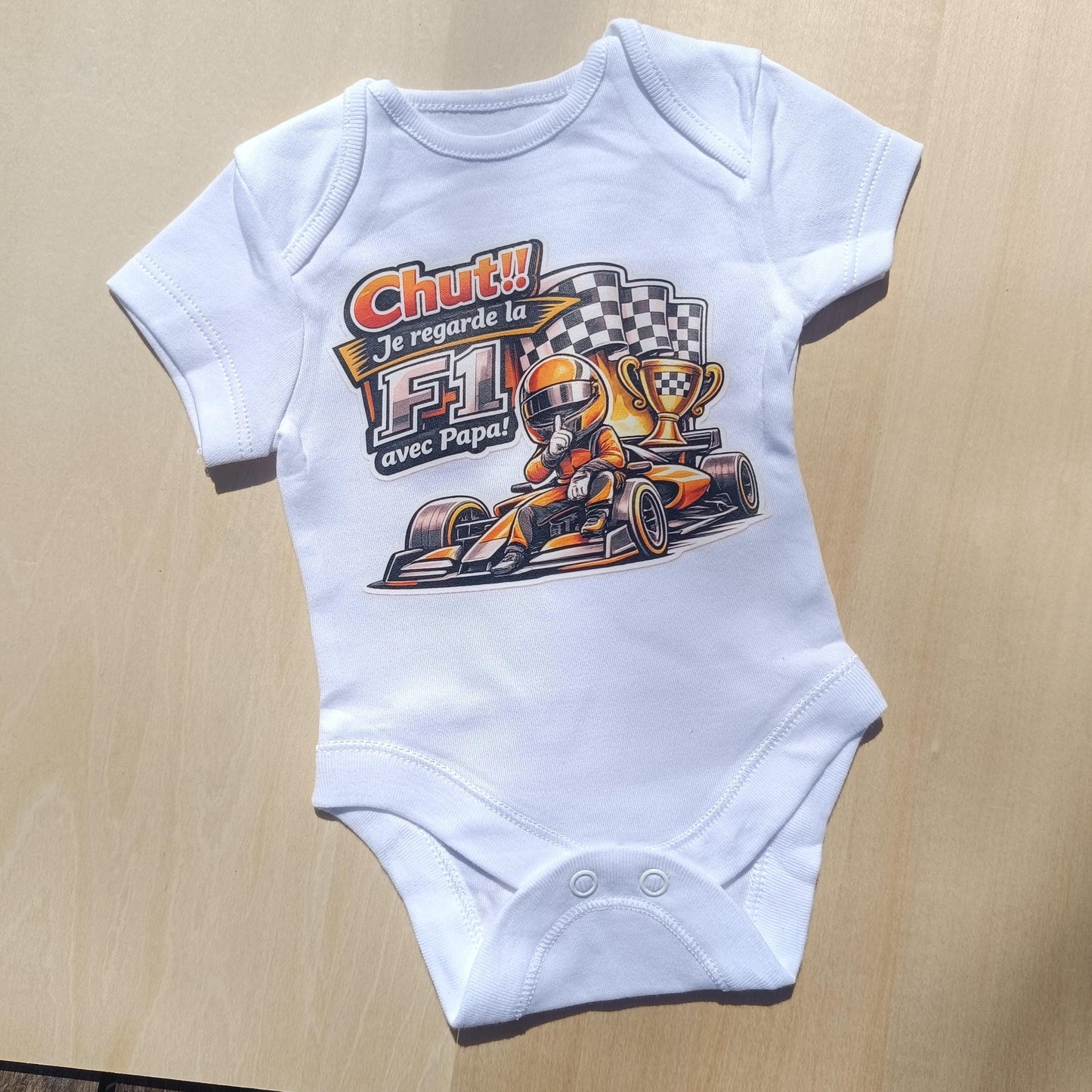 Body bébé F1 – Chut ! Je regarde la F1 avec Papa Piastri / McLaren