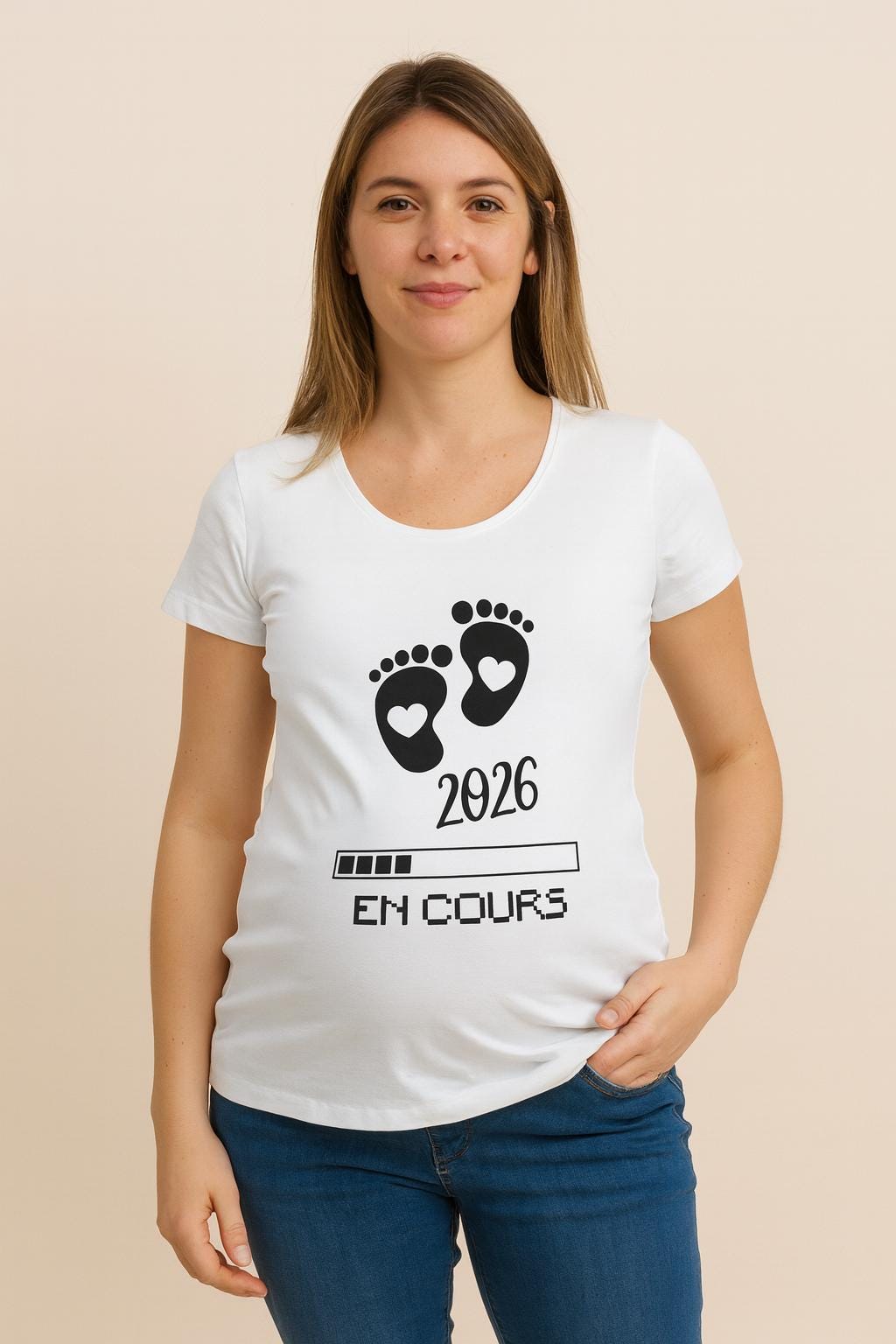 T-shirt annonce grossesse – Bébé 2026 en chargement – Tee shirt annonce future naissance – Cadeau annonce grossesse original