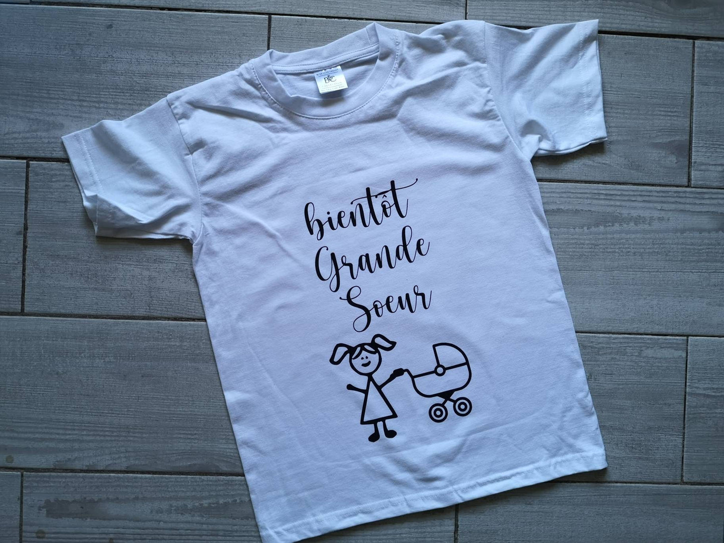 T-shirt enfant « Bientôt grand frère / grande sœur » – Annonce grossesse mignonne & personnalisable