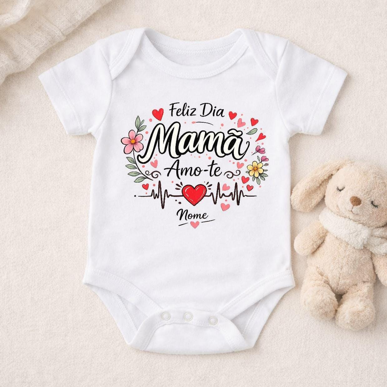 Body bébé & T-shirt Fête des Mères personnalisés | Texte et image au choix | Plusieurs langues disponibles | Cadeau maman original