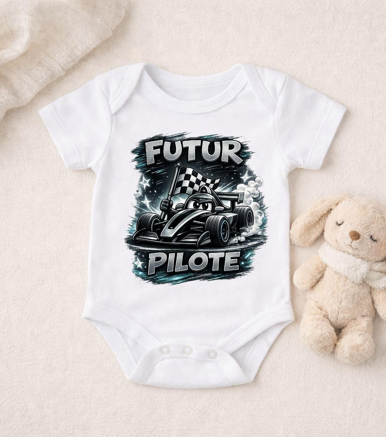 Body Bebe Futur Pilote Racing Car - Cadeau Naissance Auto Sport Papa Passion Formula One Gift Ferrari Mclaren Mercedes Alpine Redbull