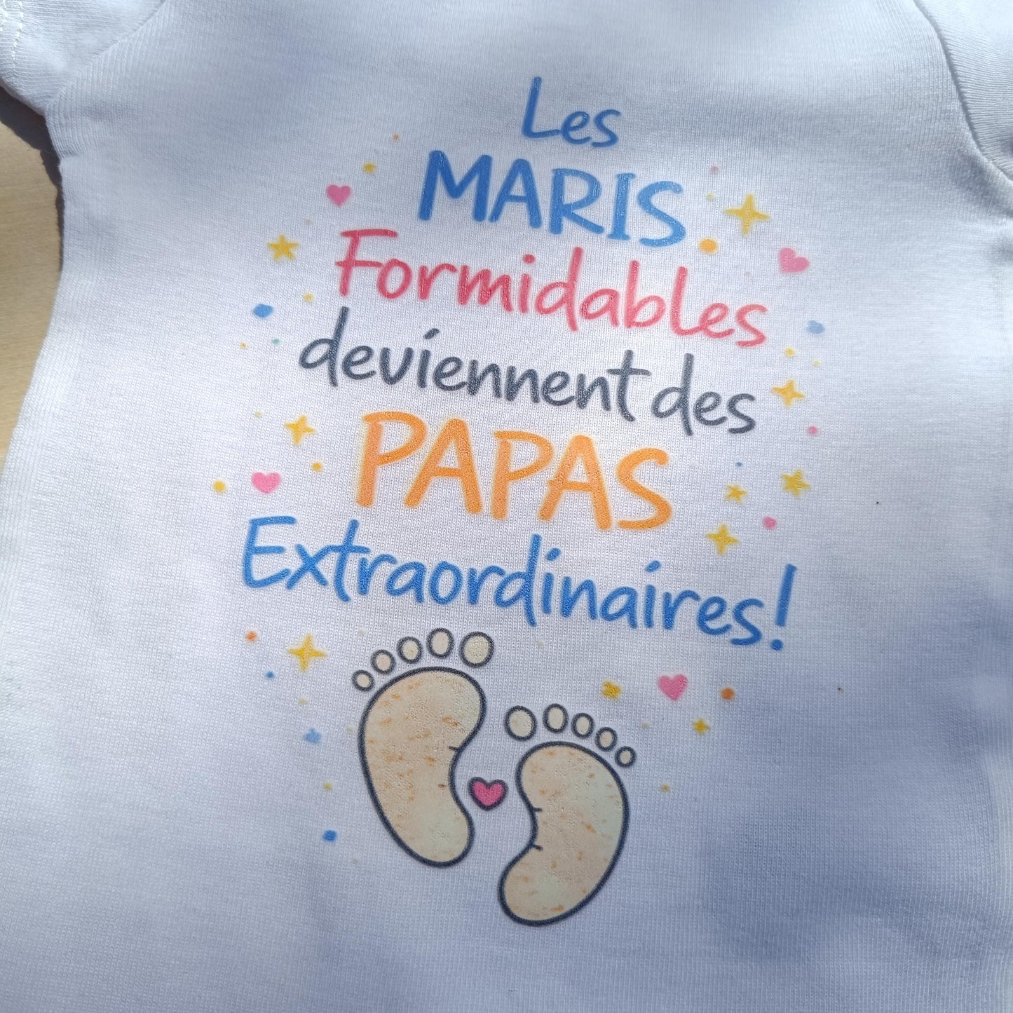 Body bébé papa « Les maris formidables deviennent des papas extraordinaires » – Cadeau futur papa – Annonce grossesse