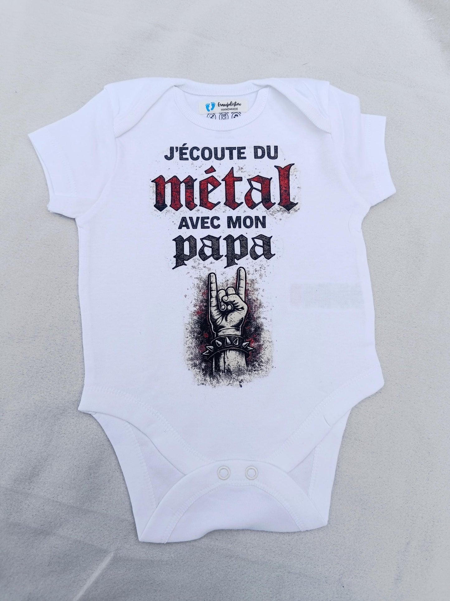 Body bébé J'écoute du métal avec mon papa