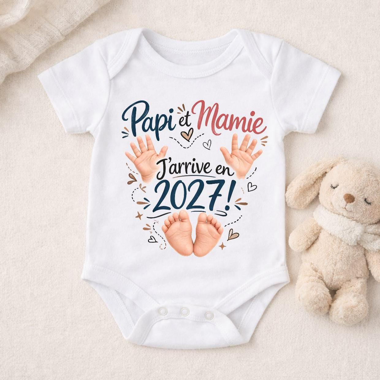 Pochon cadeau en tissu imprimé à personnaliser, J'ai une surprise pour toi, pour offrir un cadeau à la famille, annonce de grossesse mariage