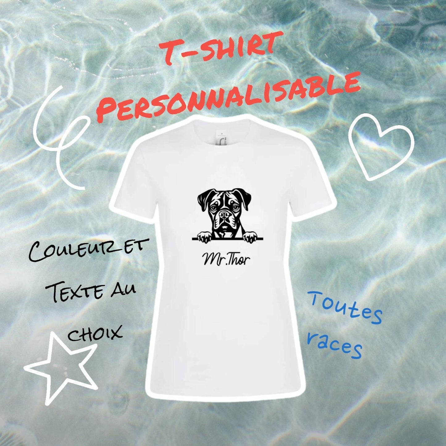 T-shirt personnalisé avec photo de chien, portrait d'animal de compagnie, cadeau pour hommes et femmes, vêtements pour amoureux des chiens