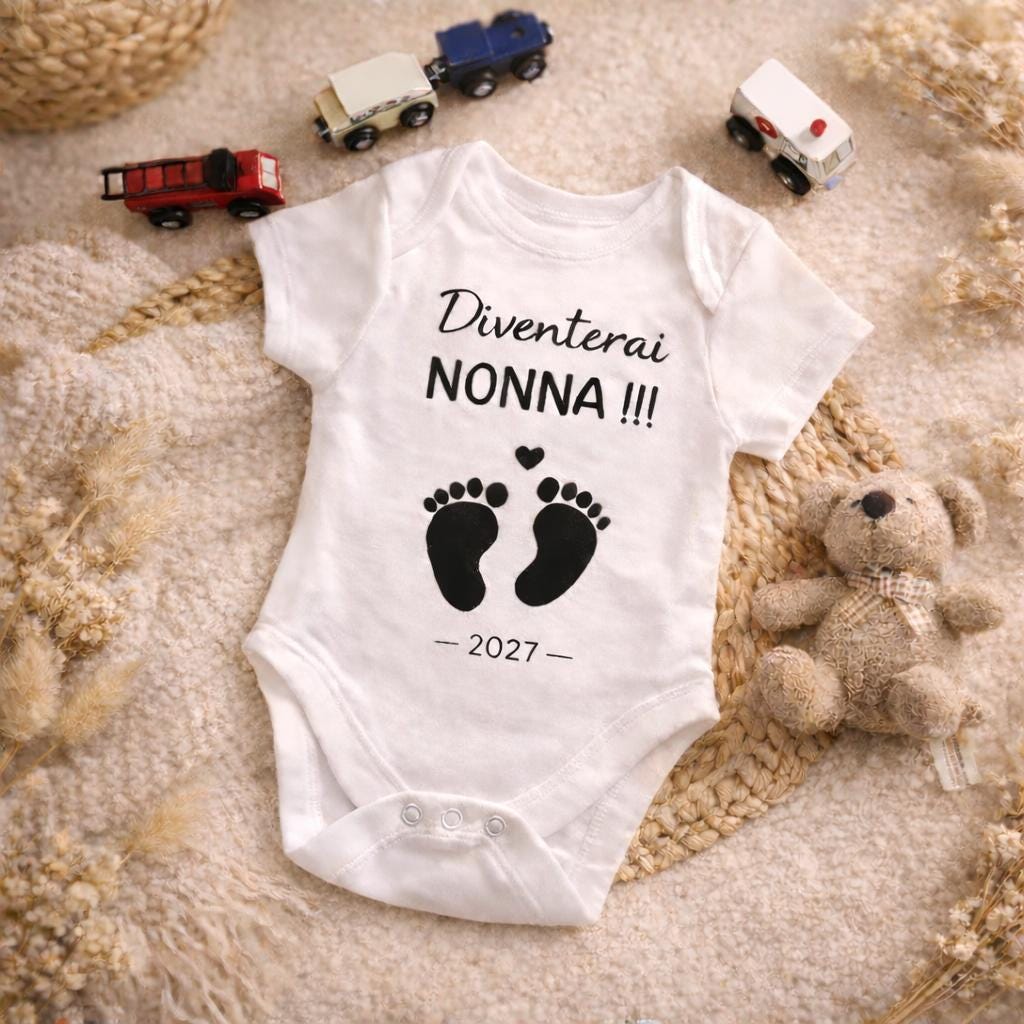 Body personalizzato per neonato con annuncio di gravidanza - Annuncia la gravidanza ai nonni - Un regalo toccante per i futuri nonni mamma