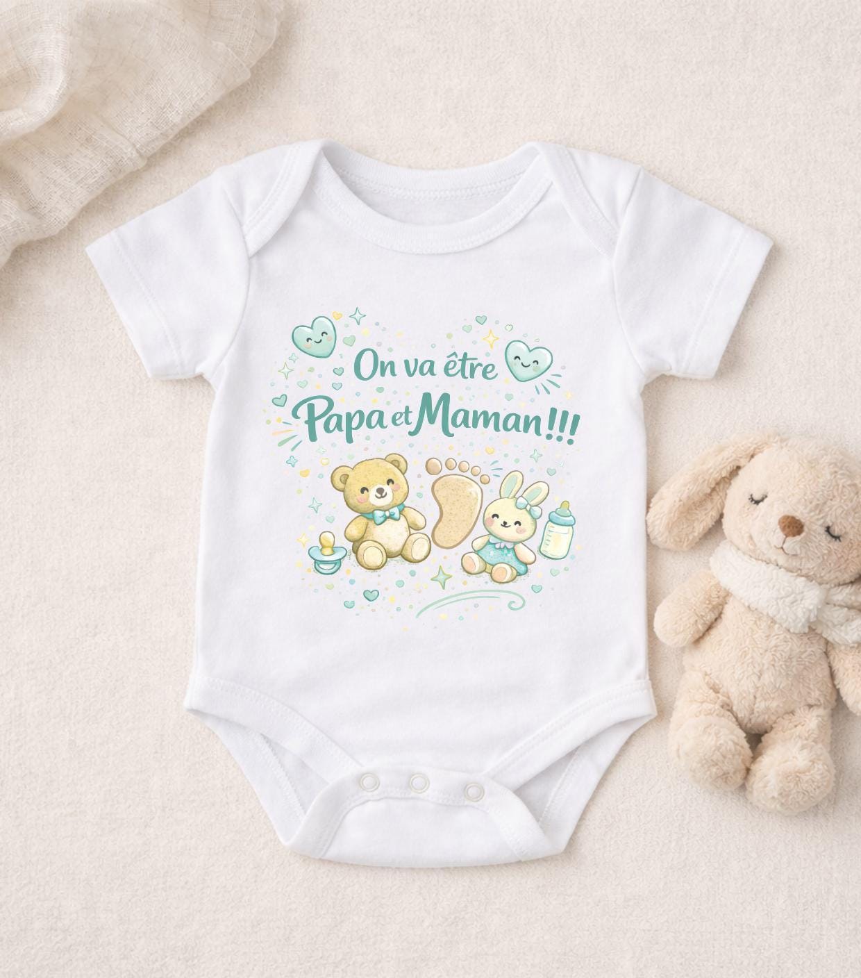 Body bébé annonce grossesse – On va être Papa et Maman – Body annonce future naissance – Cadeau annonce parents